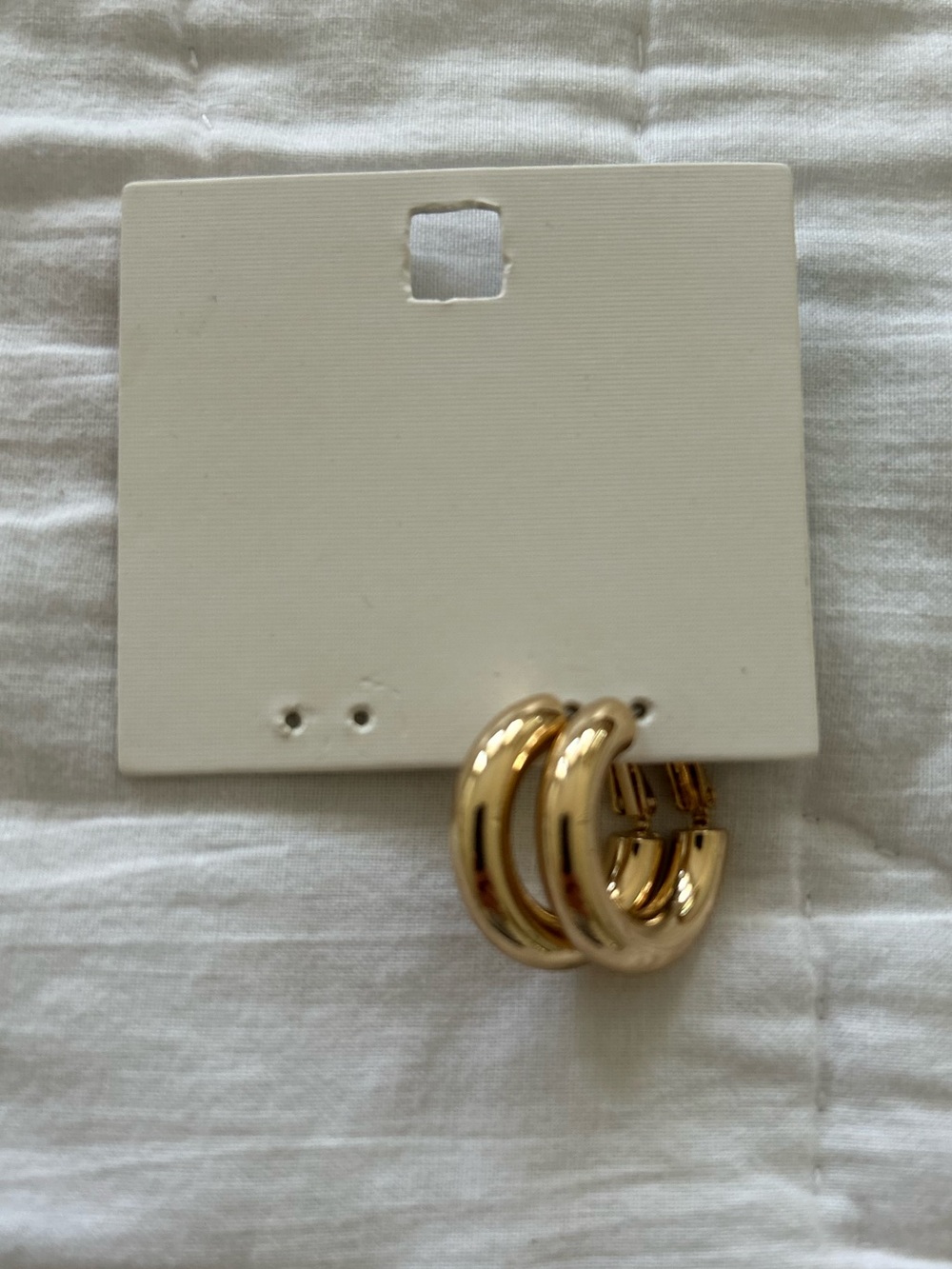 Gold plated  medium size Hoop Huggie Earrings - Women Jewelry